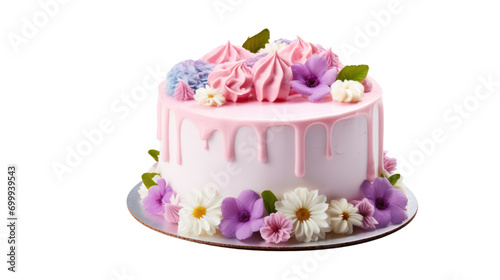 Birthday Cake isolated on transparent and white background.PNG image.