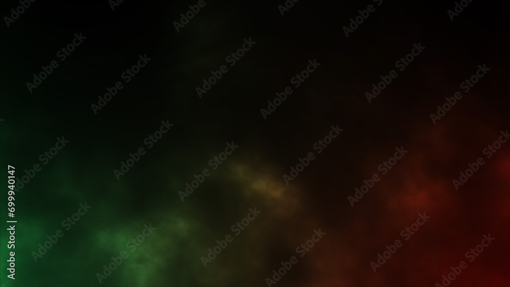 Misty and abstract foggy background in dark red and green colors