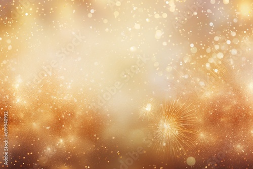 golden glitter background with bokeh defocused lights and stars