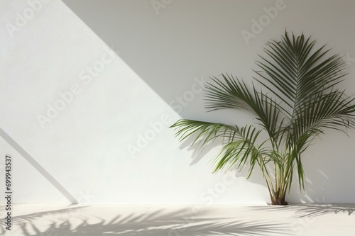 Corner Palm Plant Shadow  Generative AI