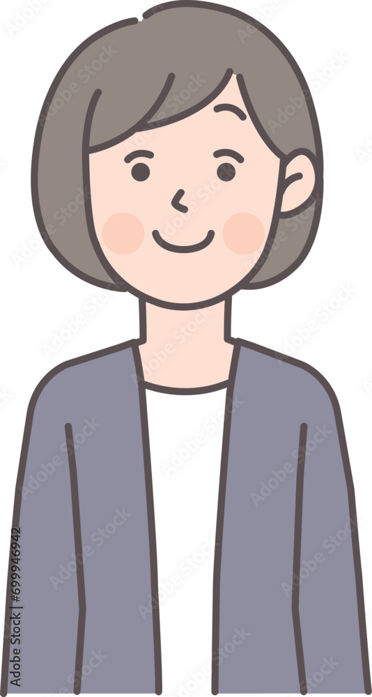 笑顔のビジネスパーソン1の上半身イラスト 笑顔のビジネスパーソン1の上半身イラスト