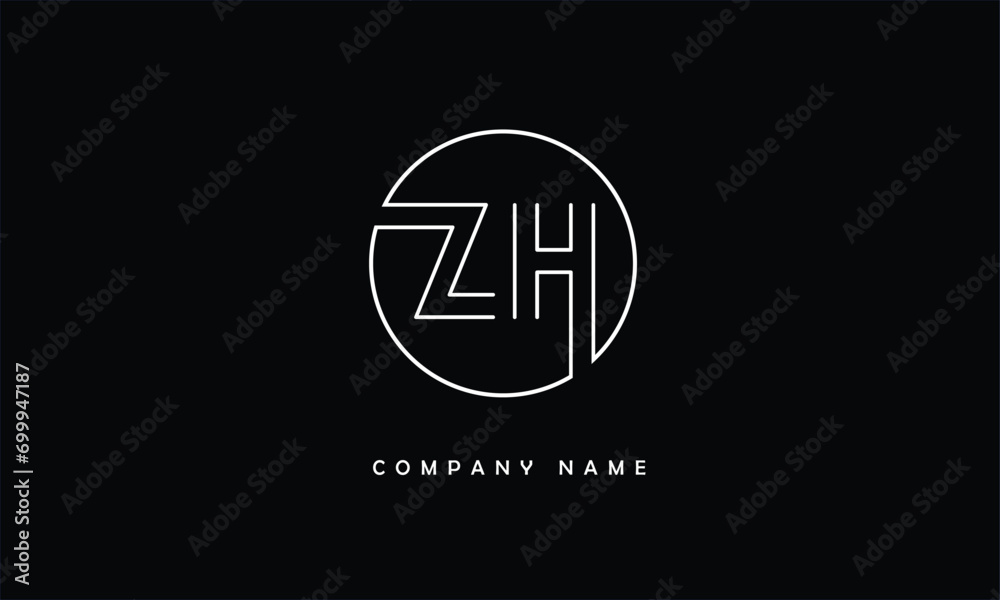 ZH, HZ, Z, H Abstract Letters Logo Monogram ZH, HZ, Z, H Abstract Letters Logo Monogram
