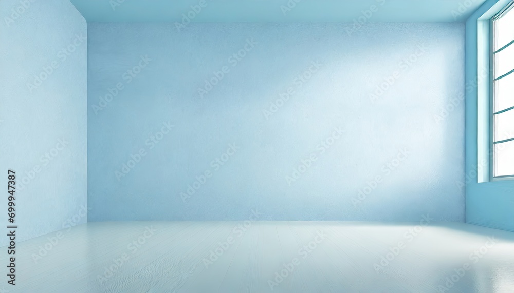 Fototapeta premium Blue empty room with the wall for design purposes.