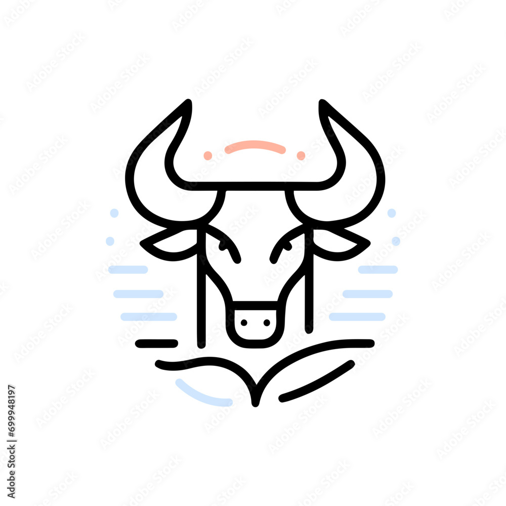 Minimal 12 Zodiac Cartoon Line Charater clipart