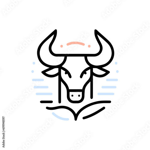 Minimal 12 Zodiac Cartoon Line Charater clipart