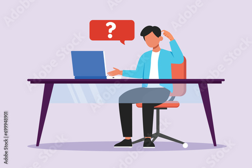 Thinking or solving problem concept. Colored flat vector illustration isolated.