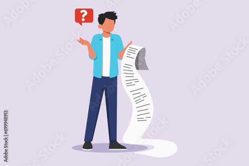 Thinking or solving problem concept. Colored flat vector illustration isolated.