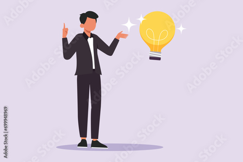 Thinking or solving problem concept. Colored flat vector illustration isolated.