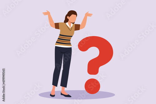 Thinking or solving problem concept. Colored flat vector illustration isolated.