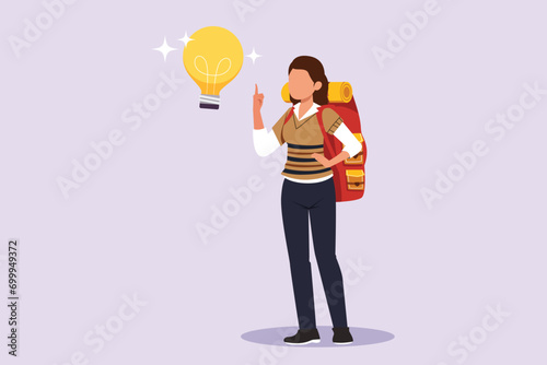 Thinking or solving problem concept. Colored flat vector illustration isolated.