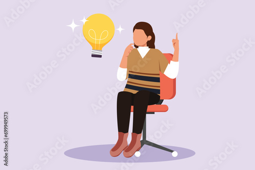 Thinking or solving problem concept. Colored flat vector illustration isolated.