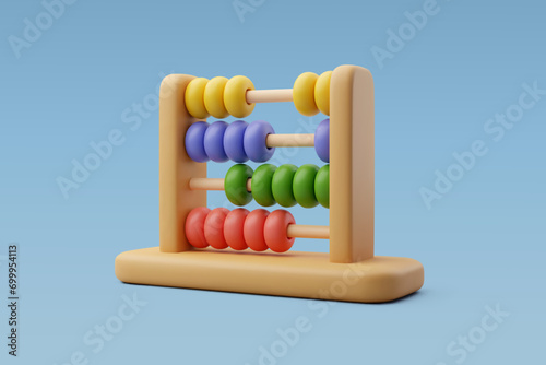 3d Vector Wooden abacus, Education and school element, math concept. Eps 10 Vector.