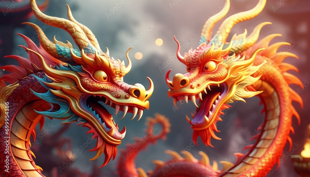 Beautiful fantasy dragon. Year of the Dragon according to the eastern horoscope