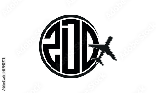 ZDO three initial letter circle tour & travel agency logo design vector template. hajj Umrah agency, abstract, wordmark, business, monogram, minimalist, brand, company, flat, tourism agency, tourist