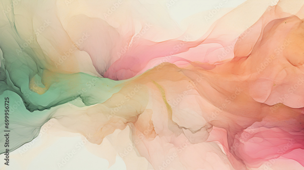 Abstract painted art background in green beige and red Abstract painted art background in green beige and red