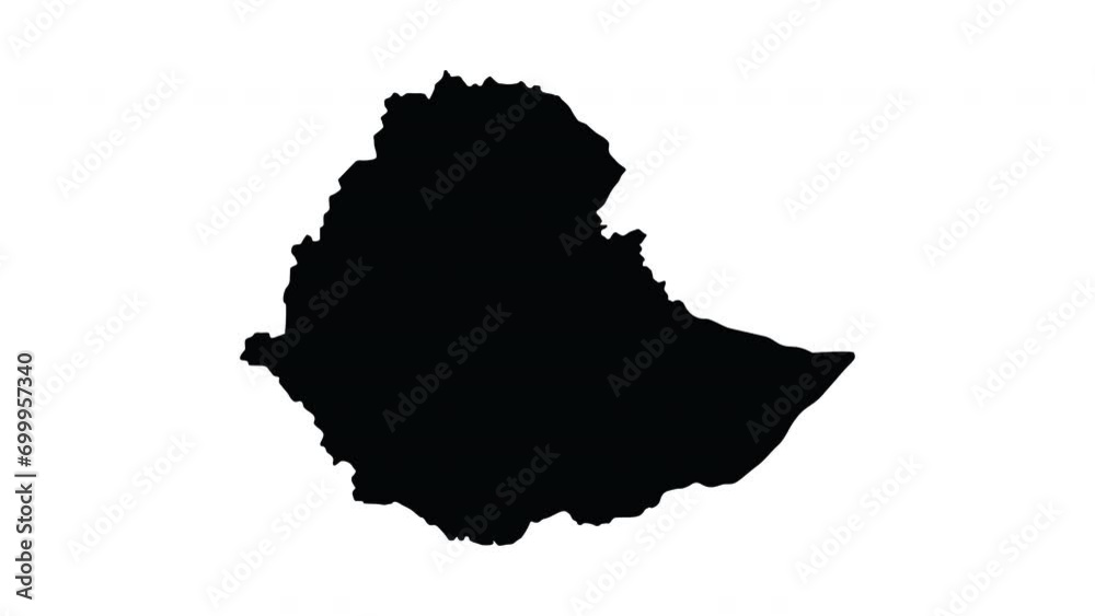 Animation forms a map icon for the country of Ethiopia Animation forms a map icon for the country of Ethiopia