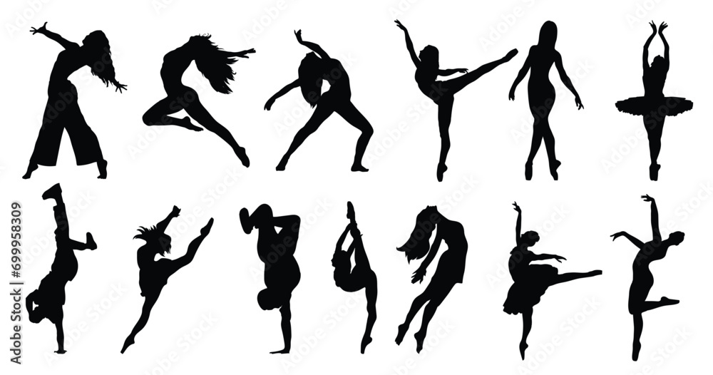 Dance silhouette pack of dancer silhouettes