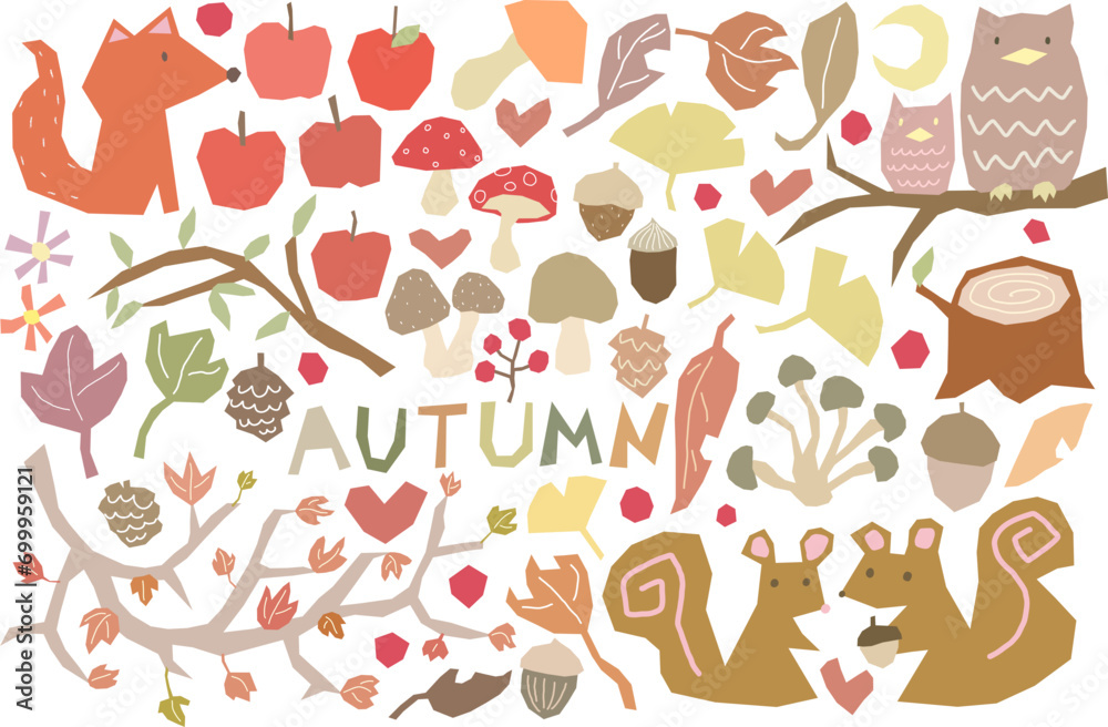 set of autumn forest set of autumn forest