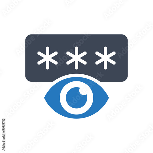 Password and eye vector icon