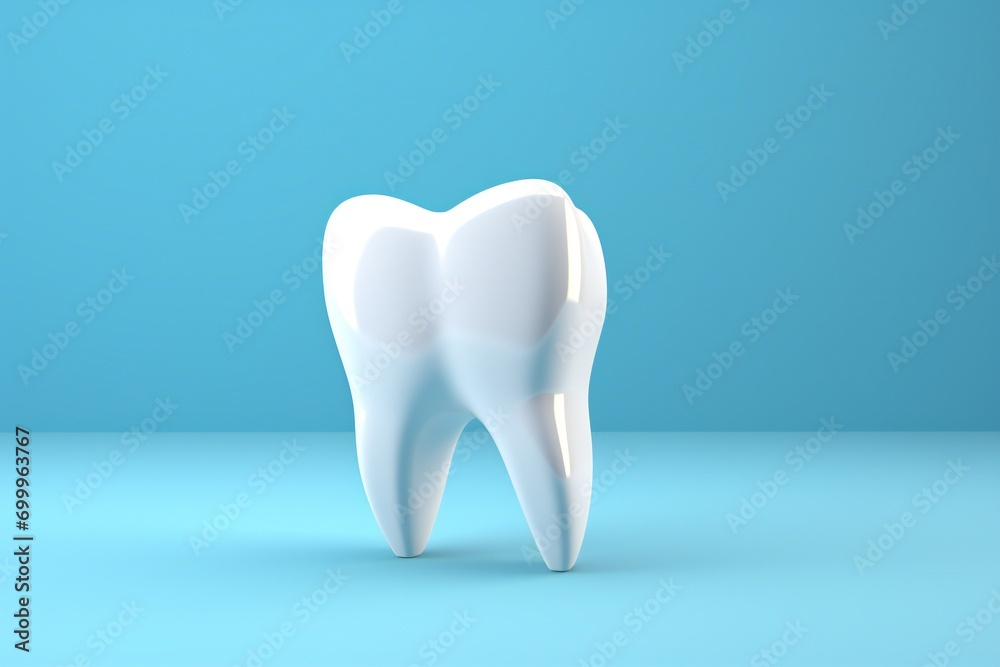 Dental model of premolar tooth, 3d rendering on blue background. 3d illustration as a concept of dental examination teeth, dental health and hygiene. Dental model of premolar tooth, 3d rendering on blue background. 3d illustration as a concept of dental examination teeth, dental health and hygiene.