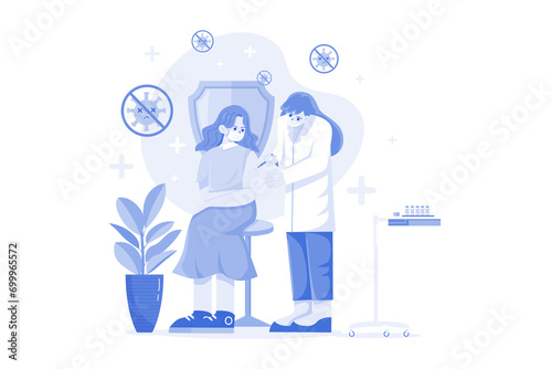 Vaccination Covid-19 Illustration concept on white background