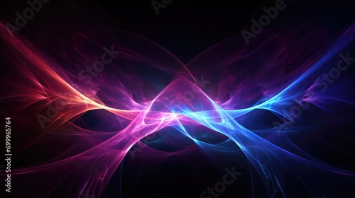 8k Abstract neon fractal wallpaper with space background