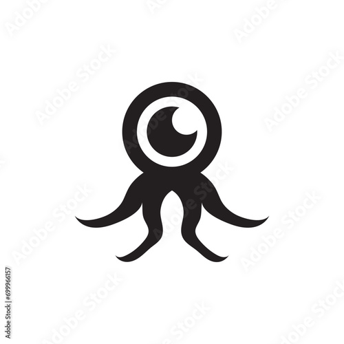 camera octopus or octopus finder logo design.