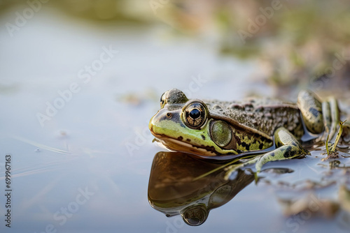 wetland inhabitant amphibian environment natural pond frog green water Common