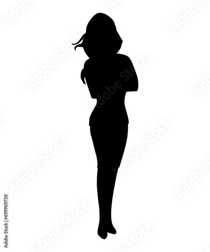 silhouettes of business women working