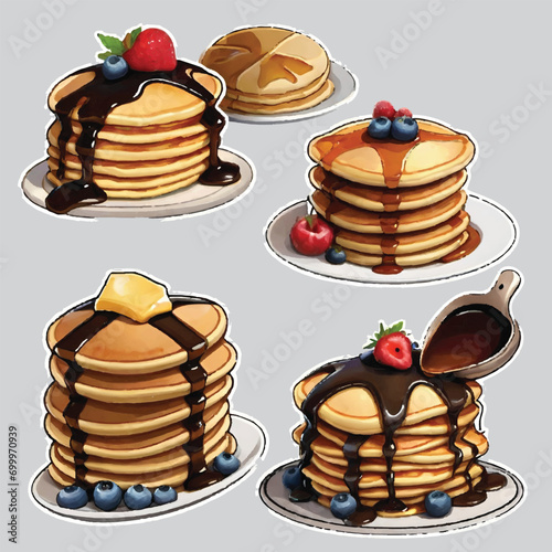 vector of some pancake, esitable and easy to use