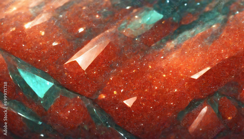 Fototapeta premium Awenturyn, kamień szlachetny czerwony, tekstura, generative ai