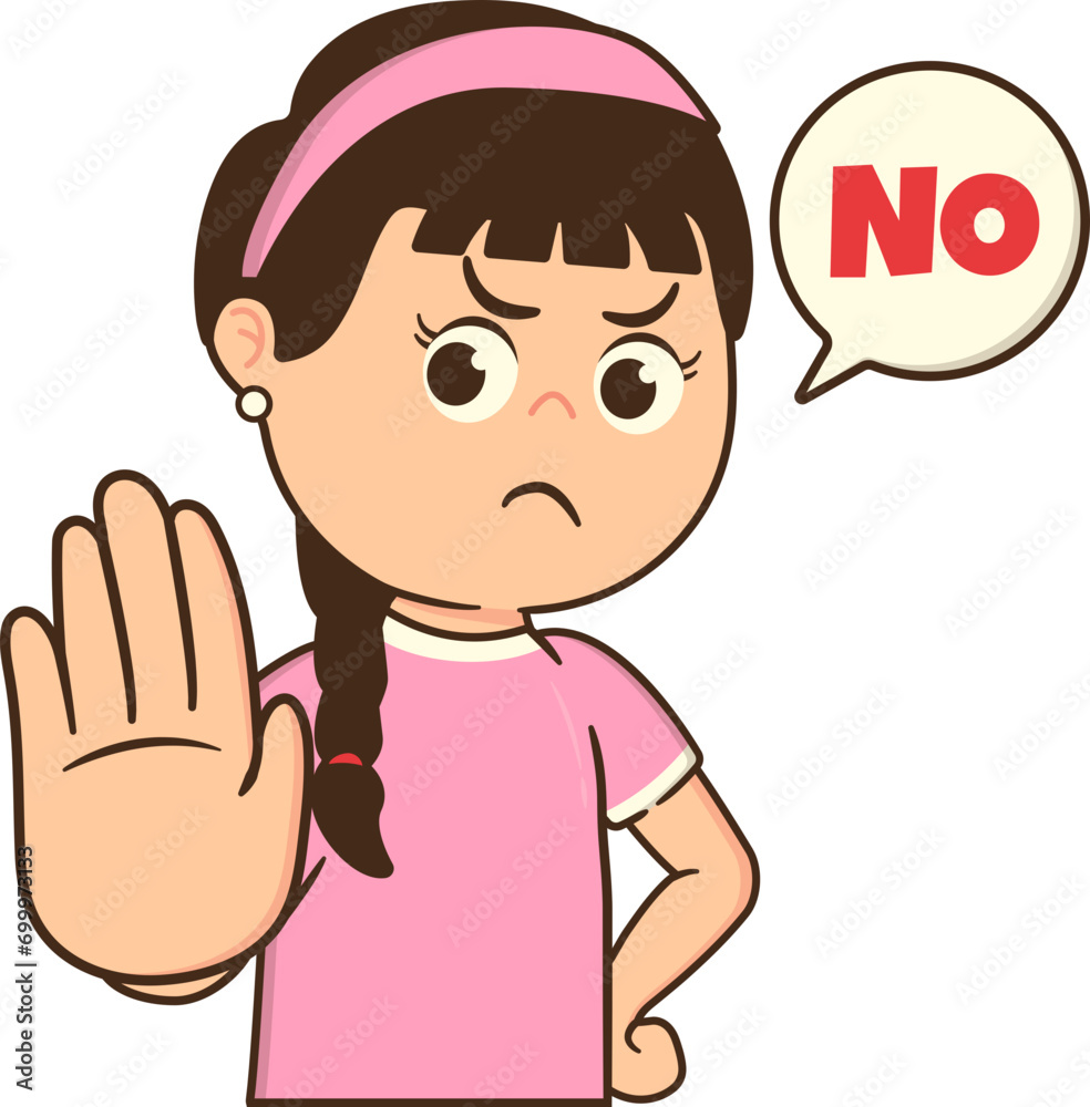 Women Against Bullying with Stop Hand Gesture Women Against Bullying with Stop Hand Gesture