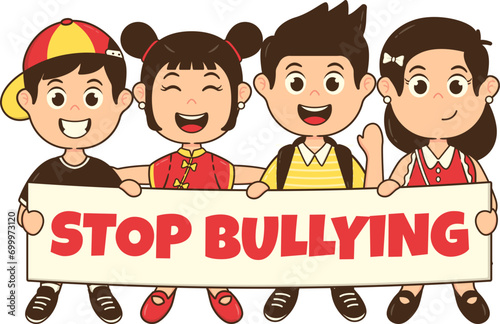 Happy Kids Together to Stop Bullying