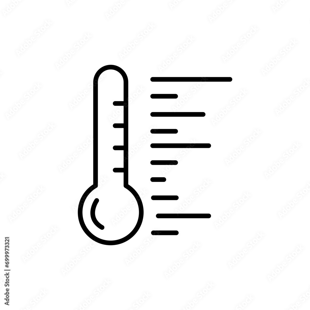 Thermometer outline icons, minimalist vector illustration ,simple transparent graphic element .Isolated on white background