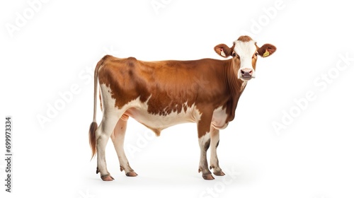 Cow on White Background. Milk, Meat, Beef, Ranch, Farm 