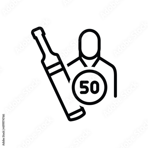 Black line icon for scored