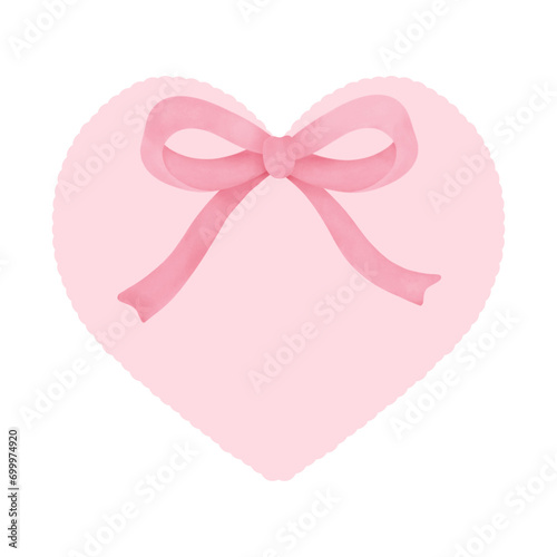 pink heart with ribbon