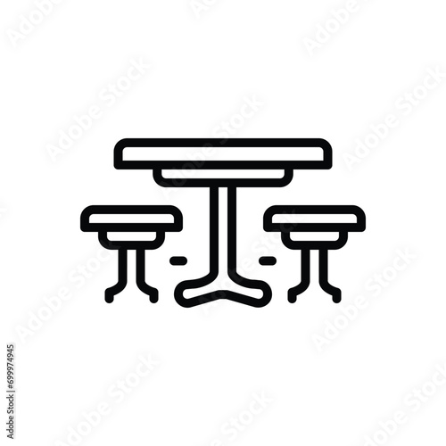 Black line icon for tables