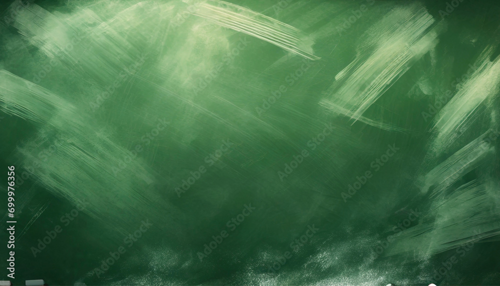 green school board with chalk stains, spots and traces, abstract background for vintage image or text