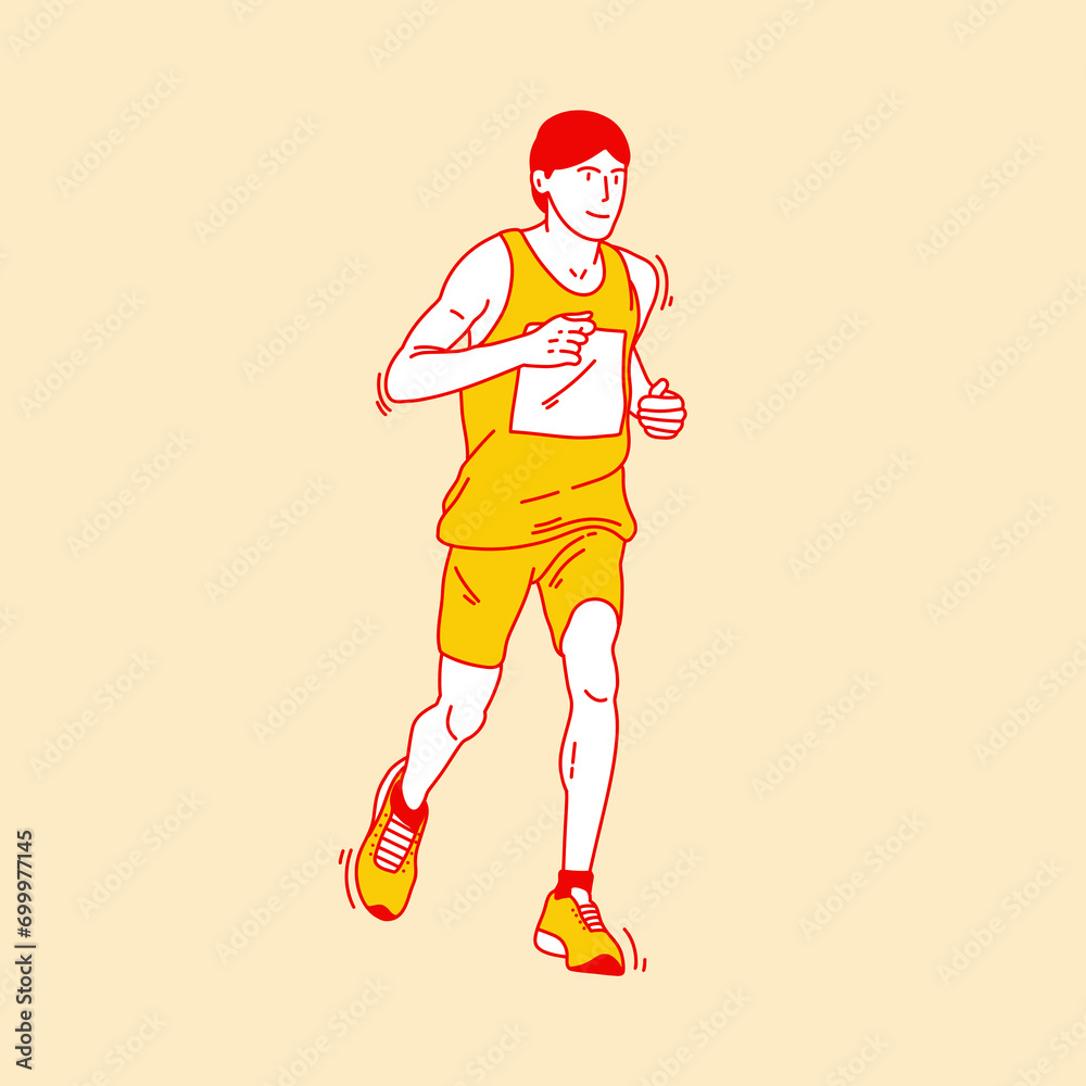 Simple cartoon illustration of a marathon runner 1 Simple cartoon illustration of a marathon runner 1