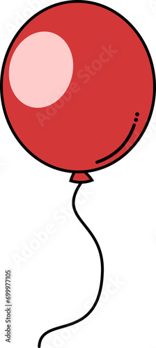 Red Balloon Birthday Party Sticker