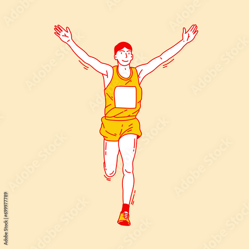 Simple cartoon illustration of a marathon runner 4