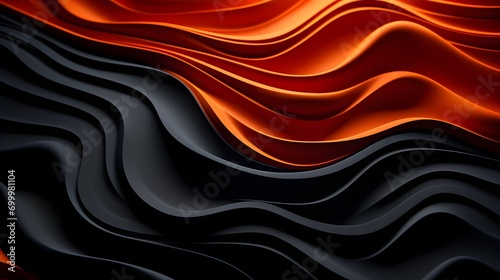 Orange and black ripples across Abstract Texture - Generative AI