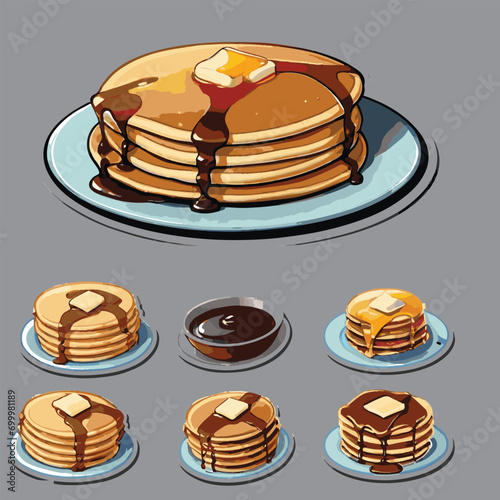 vector of some pancake, esitable and easy to use