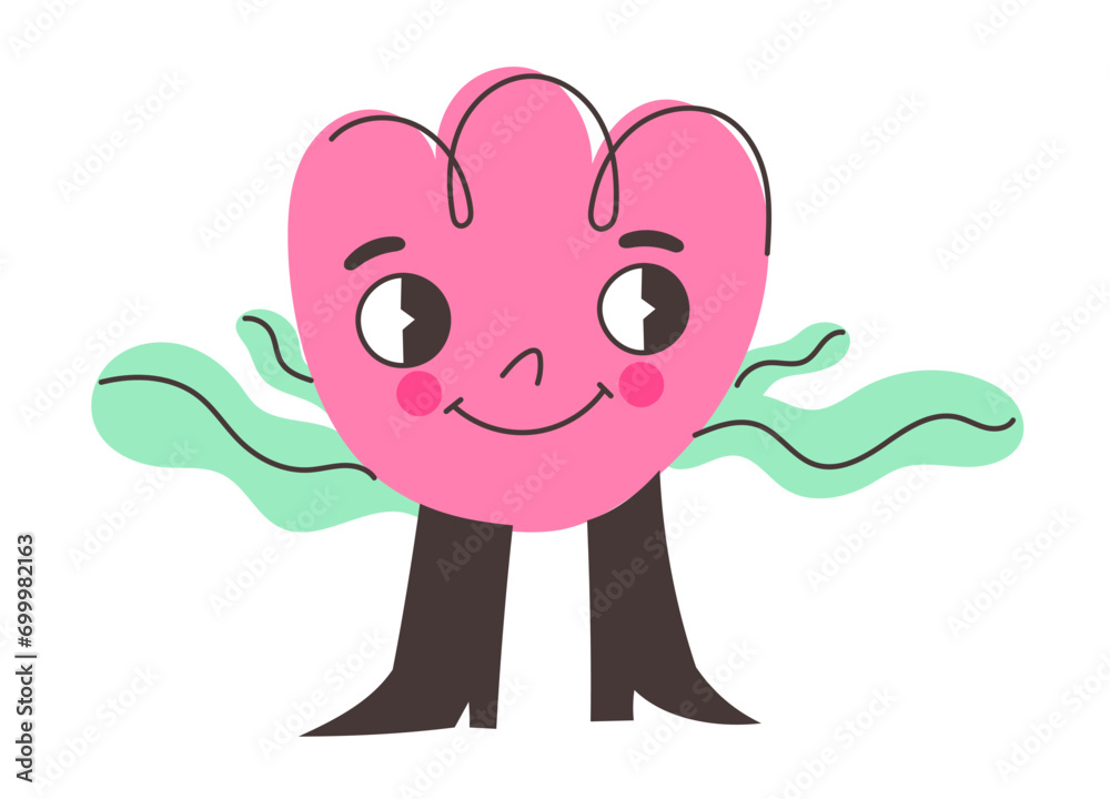 Flower icon characte face vector illustration Flower icon characte face vector illustration