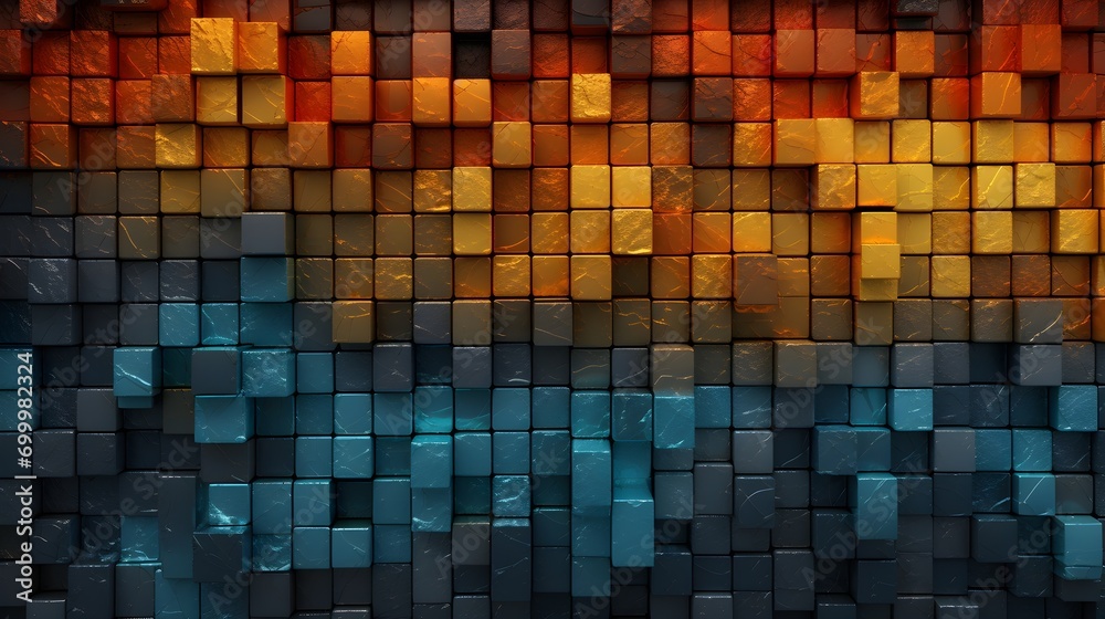  Stack of colorful cube Abstract Texture - Generative AI