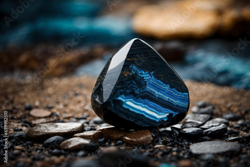 Dark Trigonal Basanite with Electic Blue Accents