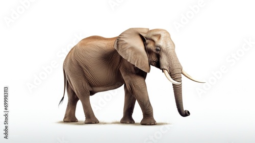 Elephant on White Background. Animal  Mammal  Wildlife  Safari 