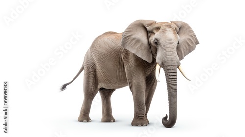 Elephant on White Background. Animal, Mammal, Wildlife, Safari 