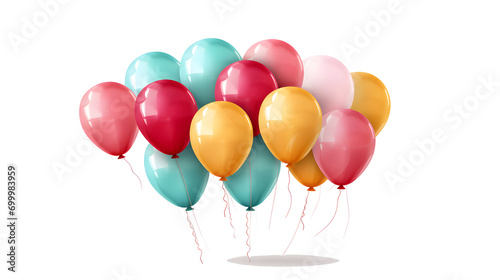 colorful balloons isolated on transparent background cutout 